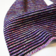 Black Stripe with Purple, Pink & White Mixed Stripe Cashmere Scarf