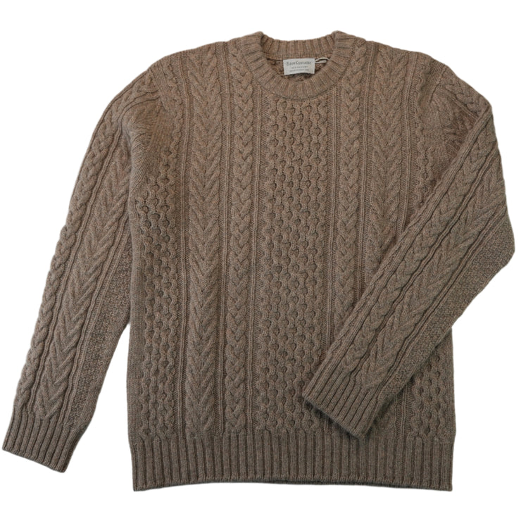 Cable Crew Neck Jumper - Natural Marl