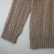 Cable Crew Neck Jumper - Natural Marl