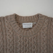 Cable Crew Neck Jumper - Natural Marl