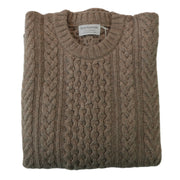 Cable Crew Neck Jumper - Natural Marl