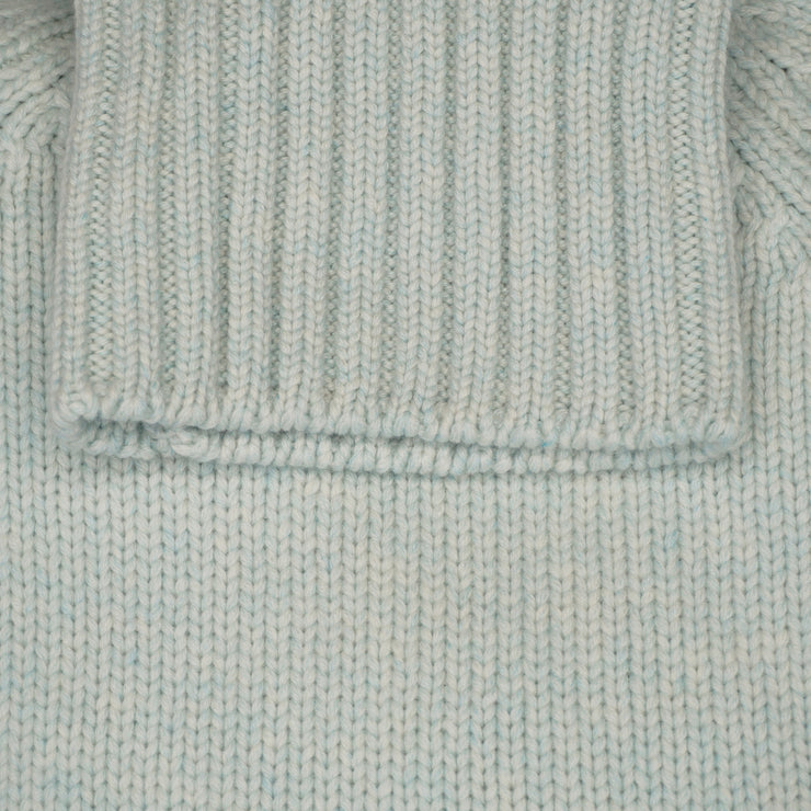 Chunky Knit Relaxed Roll Neck Jumper - Mint Marl