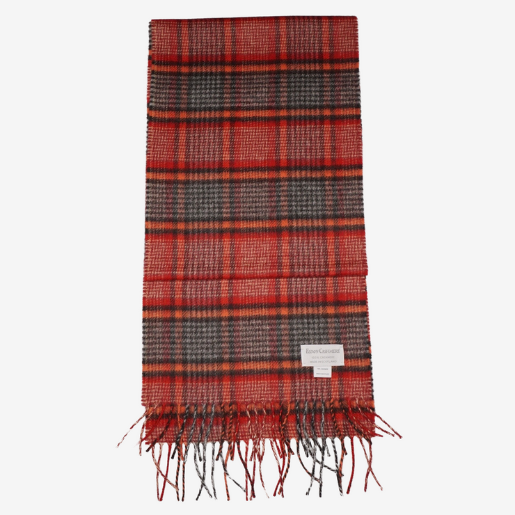 Red Tartan Cashmere Woven Scarf