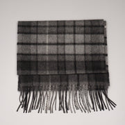 Grey Tartan Cashmere Woven Scarf