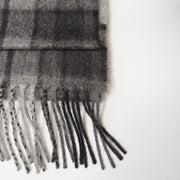 Grey Tartan Cashmere Woven Scarf