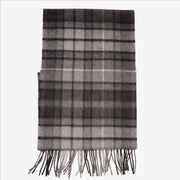 Grey Tartan Cashmere Woven Scarf