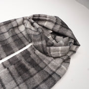 Grey Tartan Cashmere Woven Scarf