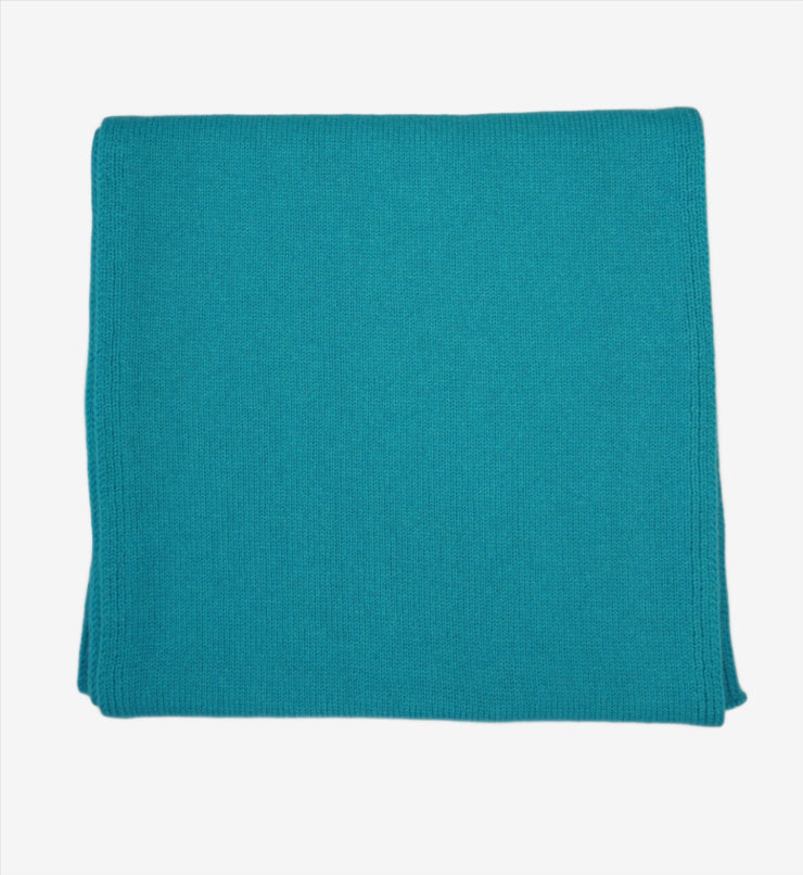 Plain Knit Scarf - Aqua
