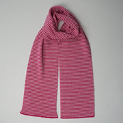 Hot Pink & White Striped Cashmere Scarf