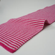 Hot Pink & White Striped Cashmere Scarf