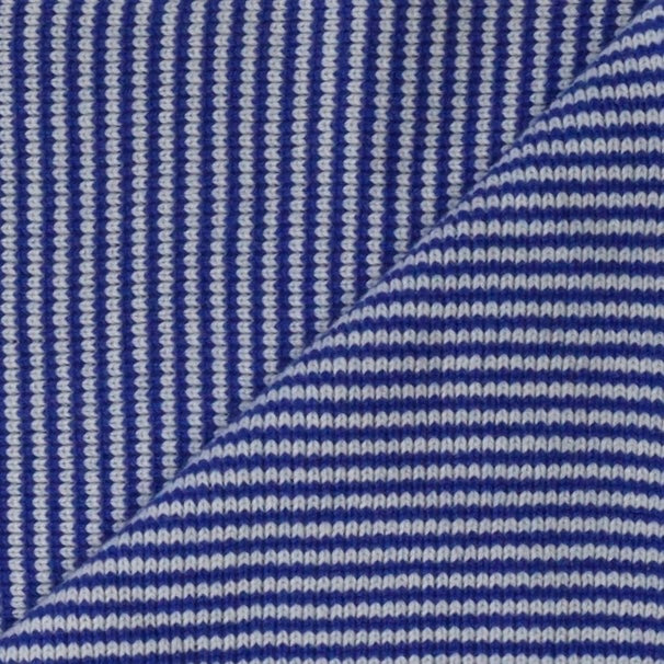 Bright Blue & White Striped Cashmere Scarf