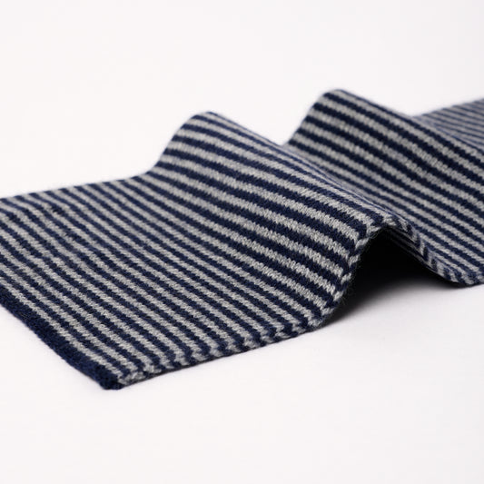 Navy & Grey Cashmere Scarf