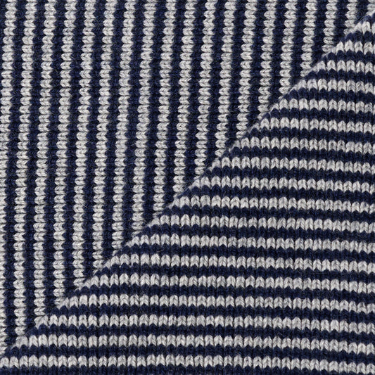 Navy & Grey Cashmere Scarf