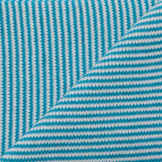 Ocean Blue & White Striped Cashmere Scarf