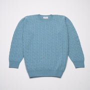 Light Blue Marl - 3ply Cable Knit Jumper