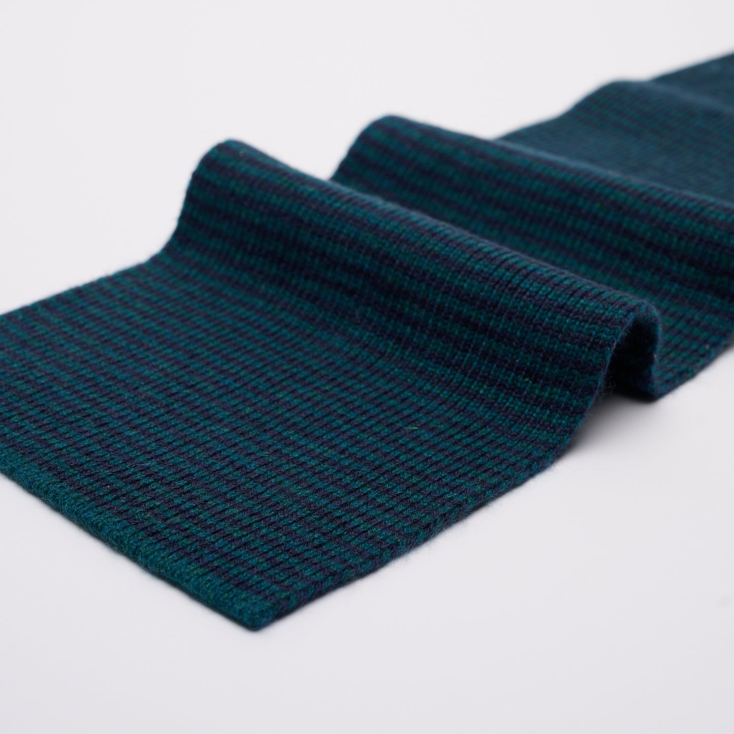 Navy Blue & Bottle Green Striped Cashmere Scarf