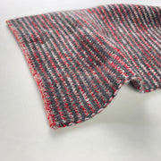 Charcoal Marl With Red & White Mix Striped 5 Ply Cashmere Scarf