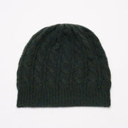 Olive Green Marl Cable Knit Beanie