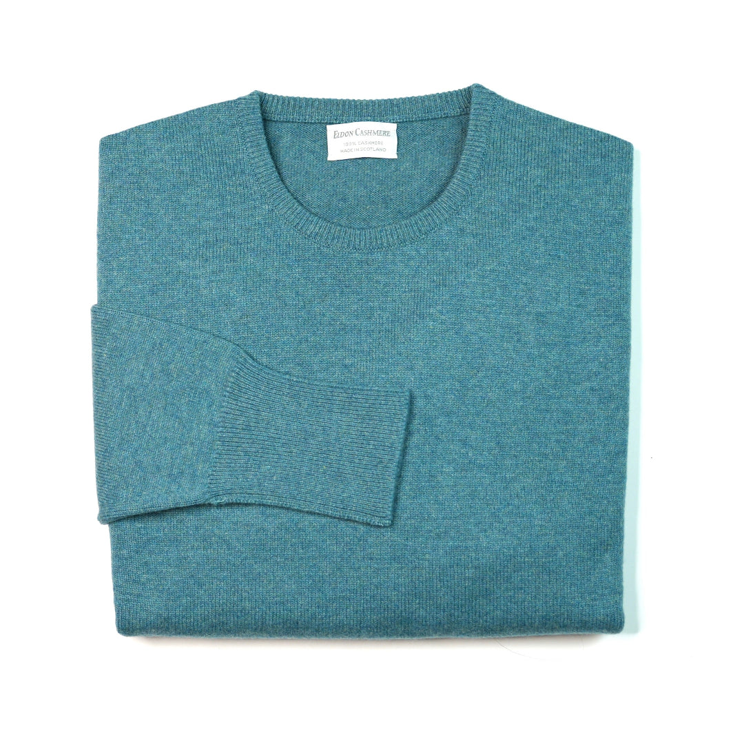 Luxury Classic 4 Ply Crew Neck Jumper - Yatch Green
