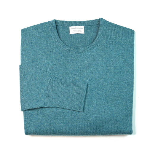 Luxury Classic 4 Ply Crew Neck Jumper - Yatch Green