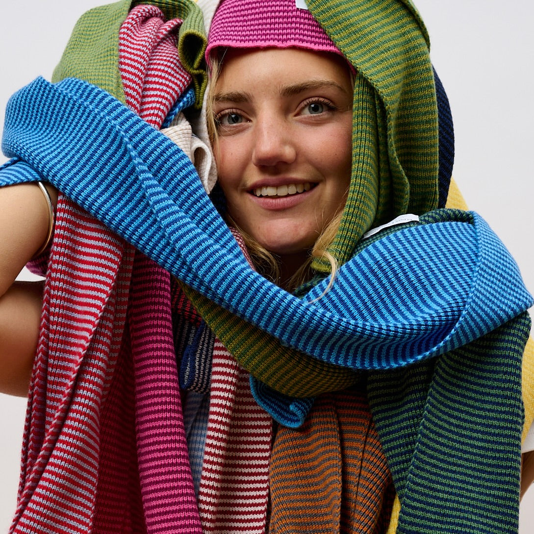 Landi's Blues Striped Cashmere Scarf