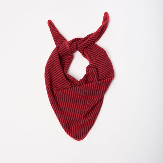 Red & Dark Red Striped Bandana Scarf