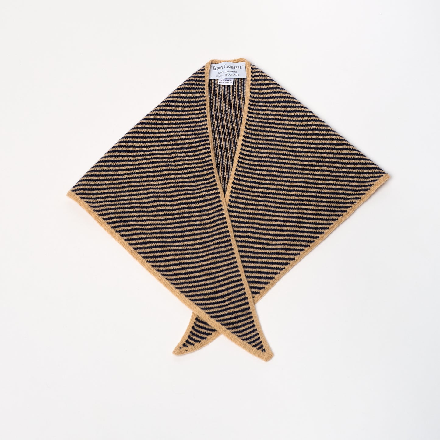 Camel & Navy Striped Bandana Scarf