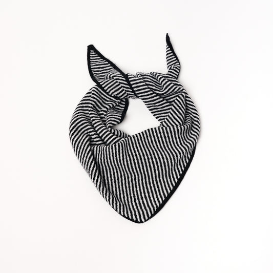 Black & White Striped Bandana Scarf