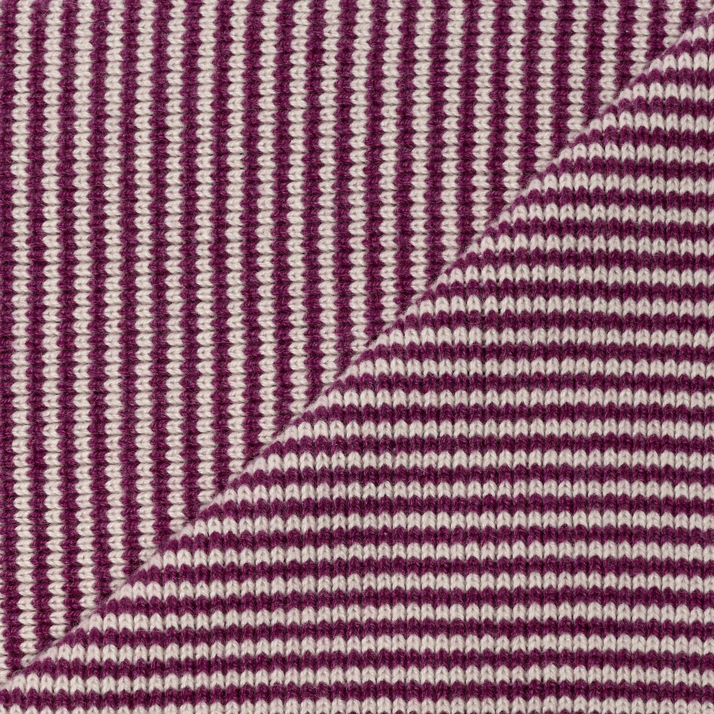 Plum & Cream Striped Cashmere Scarf