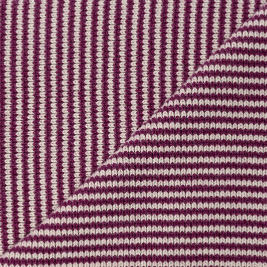 Plum & Cream Striped Cashmere Scarf