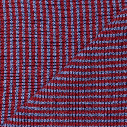 The New Craigie - Red & Light Blue Striped Cashmere Scarf