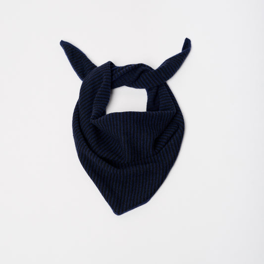 Navy & Black Striped Bandana Scarf