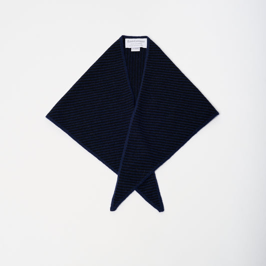 Navy & Black Striped Bandana Scarf