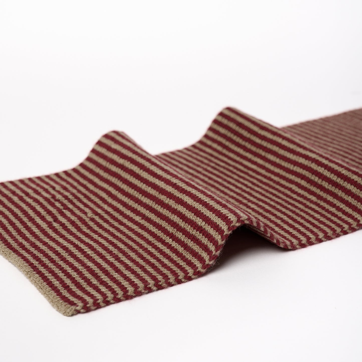 Claret & Camel Striped Cashmere Scarf