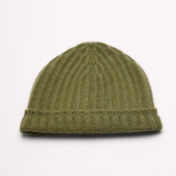 Olive Chunky Knit Beanie