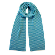 Ocean Blue & White Striped Cashmere Scarf