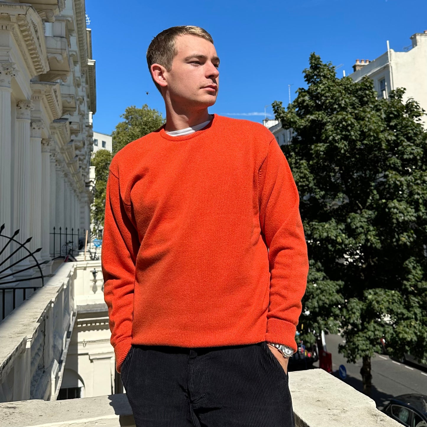 Luxury Classic 4 Ply Crew Neck Jumper - Furnace
