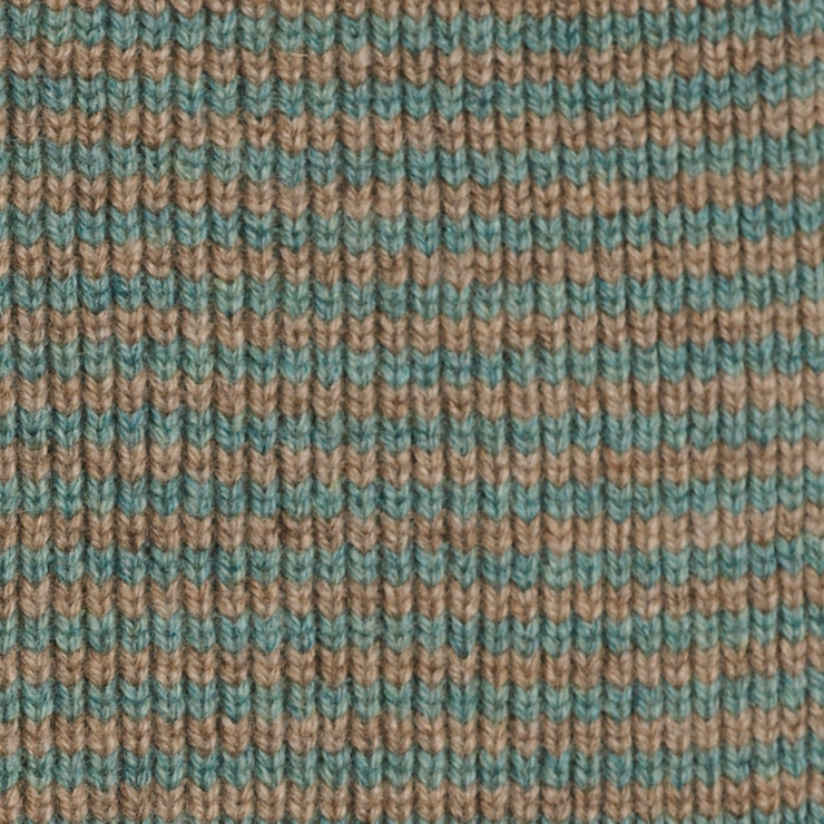 Teal & Dark Natural Striped Cashmere Scarf