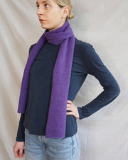 Plain Knit Scarf - Purple Marl