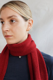 Plain Knit Scarf - Mulberry