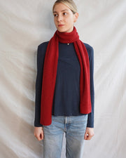 Plain Knit Scarf - Mulberry