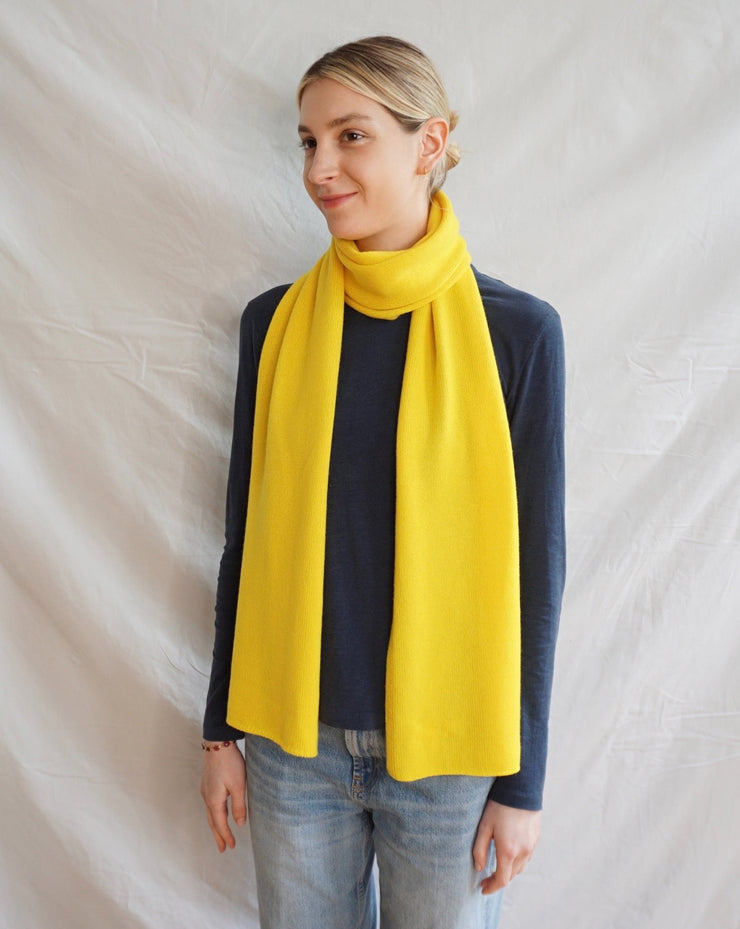 Plain Knit Scarf - Sunny Yellow
