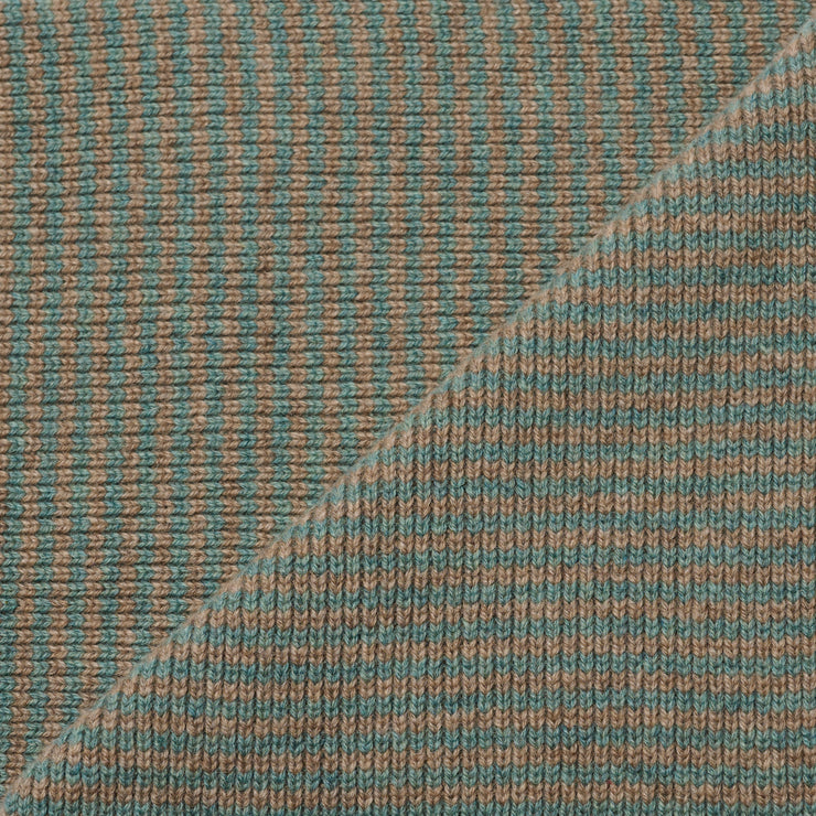 Teal & Dark Natural Striped Cashmere Scarf