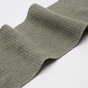 Teal & Dark Natural Striped Cashmere Scarf