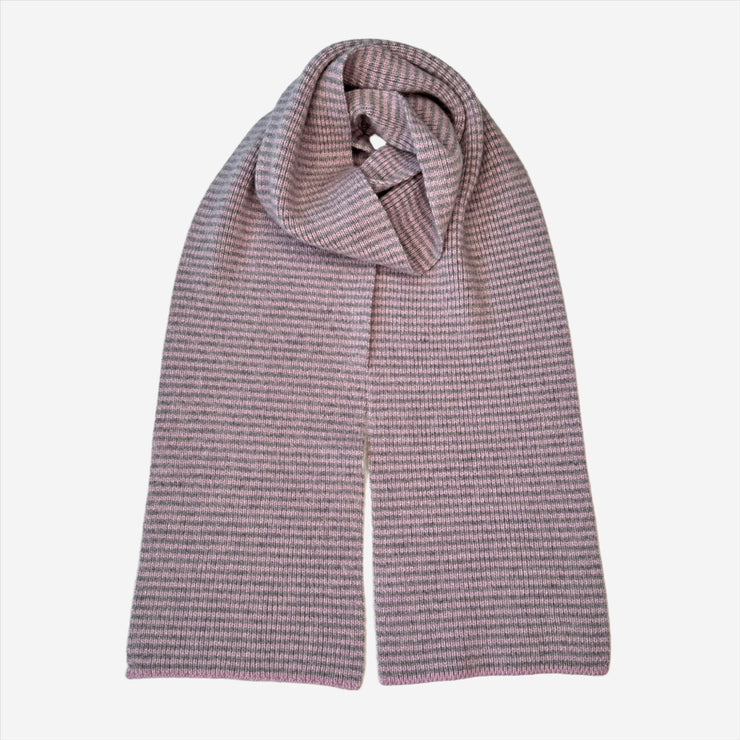 Light Pink & Light Grey Marl 5 ply Cashmere Scarf