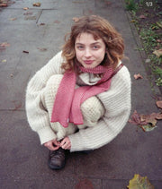 Pillar Box Red & White Striped Cashmere Scarf