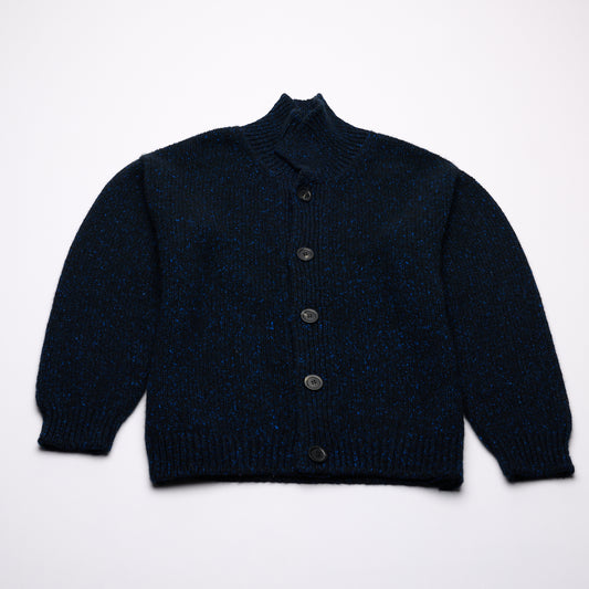 Donegal 8 Ply Cashmere Cardigan - Navy Blue