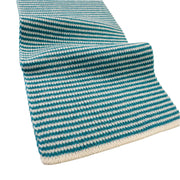 Ocean Blue & White Striped Cashmere Scarf