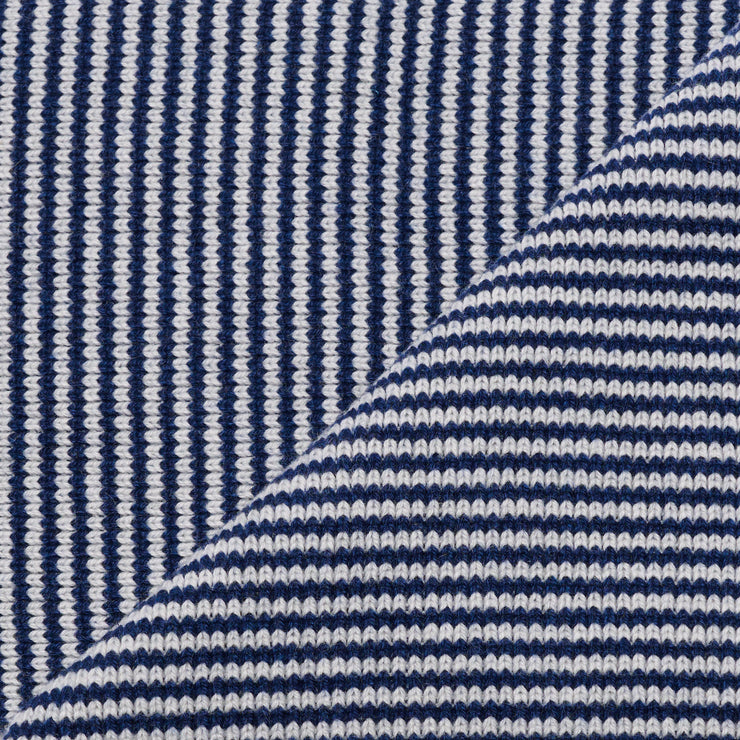 Navy & Light Grey Striped Cashmere Scarf