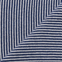 Navy & Light Grey Striped Cashmere Scarf